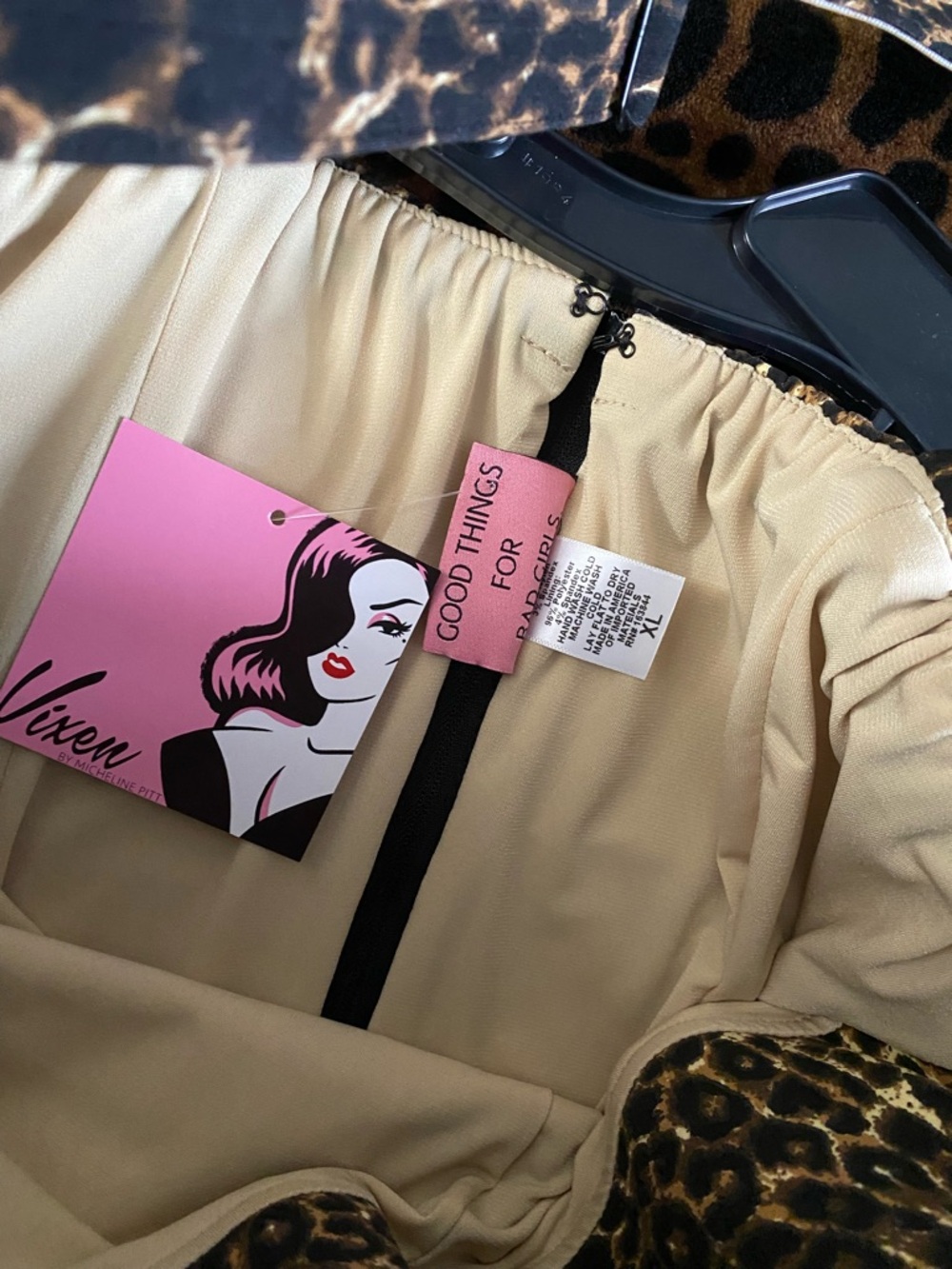 Vixen by Micheline Pitt Leopard Print Pencil Dress - Brown NWT - Picture 4 of 4